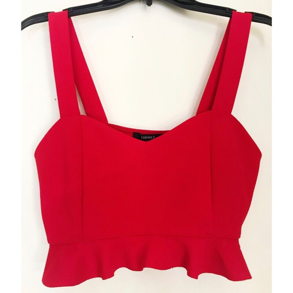 Forever 21 Sexy Red Spaghetti Strap Crop Top